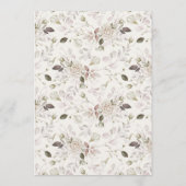 Invitation Minimal Floral Wedding Menu with Botanical Back (Dos)