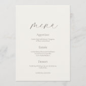 Invitation Minimal Floral Wedding Menu with Botanical Back (Devant)