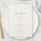 Invitation Minimal Floral Wedding Menu with Botanical Back