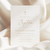 Invitation Minimal Gold Calligraphy Baptism
