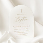Invitation Minimal Gold Calligraphy Baptism