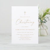 Invitation Minimal Gold Calligraphy Christening (Debout devant)