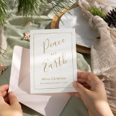 Invitation Minimal|Gold Peace on Earth Christmas Card