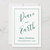 Invitation Minimal|Green Peace on Earth Christmas Card (Devant)