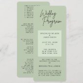 Invitation Minimal Green Sage Wedding Programs (Devant / Derrière)