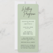 Invitation Minimal Green Sage Wedding Programs (Devant)