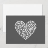 Invitation Minimal Heart Circles – White Gradient on Dark  (Devant / Derrière)