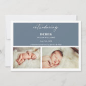 Invitation Minimal Introducing Photo Baby Announcement Card (Devant)