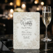 Invitation Minimal Ivory White Formal Typography Wedding