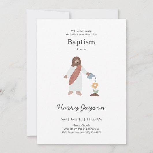 Invitation Minimal Jesus Baptism (Devant)