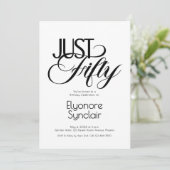 Invitation Minimal Just Fifty 50th Birthday Party (Debout devant)