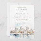 Invitation Minimal Kansas City Missouri Watercolor Mariage (Devant)