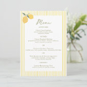 Invitation Minimal Lemon Amalfi Coast 5x7 Wedding Menu Card (Debout devant)