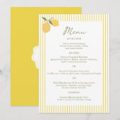 Invitation Minimal Lemon Amalfi Coast 5x7 Wedding Menu Card (Devant / Derrière)