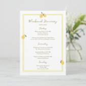 Invitation Minimal Lemon Amalfi Coast Wedding Itinerary Card (Debout devant)