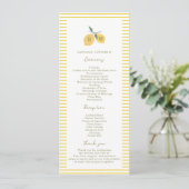 Invitation Minimal Lemon Amalfi Coast Wedding Program Card (Debout devant)