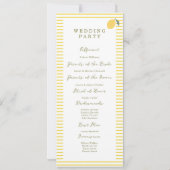 Invitation Minimal Lemon Amalfi Coast Wedding Program Card (Dos)