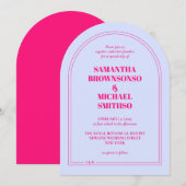 Invitation Minimal Lilac Pink Simple Wedding (Devant / Derrière)
