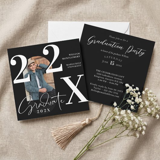 Invitation Minimal Modern Bold Graduation Year Arch Photo