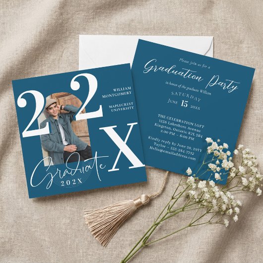 Invitation Minimal Modern Bold Graduation Year Arch Photo
