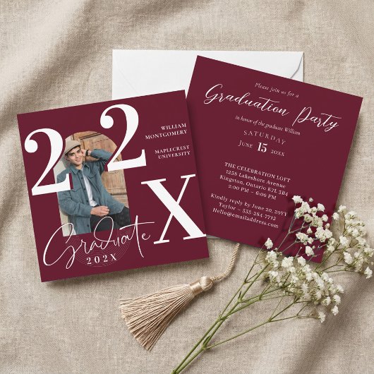 Invitation Minimal Modern Bold Graduation Year Arch Photo