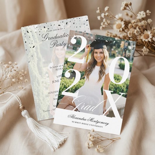 Invitation Minimal Modern Bold Graduation Year Photo Party