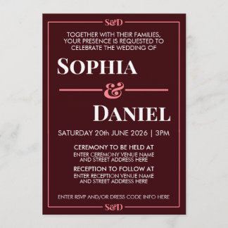 Invitation Minimal Modern Editable Wedding