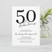 Invitation Minimal Modern Fifty and Fabulous 50th Birthday (Debout devant)