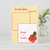 Invitation Minimal Modern Peace Rose Save the Date Wedding  (Debout devant)