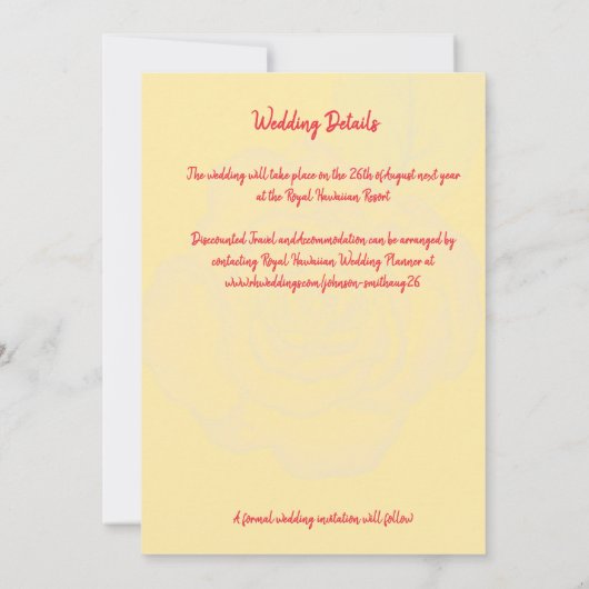 Invitation Minimal Modern Peace Rose Save the Date Wedding  (Dos)