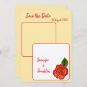Invitation Minimal Modern Peace Rose Save the Date Wedding  (Devant / Derrière)