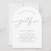 Invitation Minimal Modern Script Nothing Fancy Just Love Arch (Devant)
