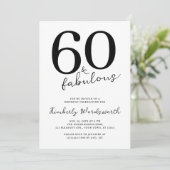 Invitation Minimal Modern Sixty and Fabulous 60th Birthday (Debout devant)