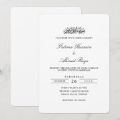 Invitation Minimal Modern Stylish Black Script Muslim Wedding (Devant / Derrière)