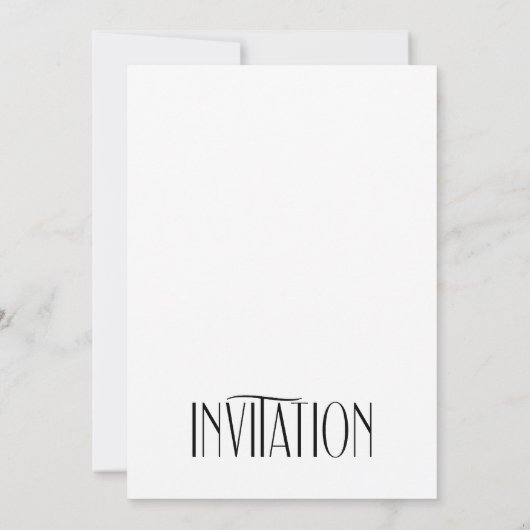 Invitation Minimal moderne Art Déco Typographie Mariage Invit (Dos)