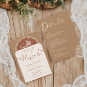 Invitation Minimal moderne Chick Terracotta Boho islamique Ni
