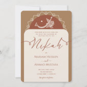 Invitation Minimal moderne Chick Terracotta Boho islamique Ni (Devant)