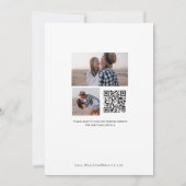 Invitation Minimal Moderne Couple Photo Code QR Enregistrer L (Dos)