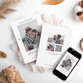 Invitation Minimal Moderne Couple Photo Code QR Enregistrer L