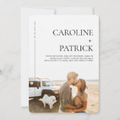 Invitation Minimal moderne | Détails du Mariage photo & (Devant)