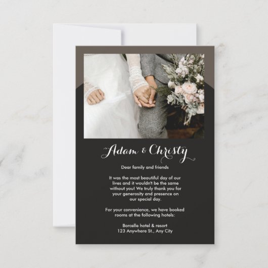 Invitation Minimal moderne | Détails du Mariage photo & (Devant)