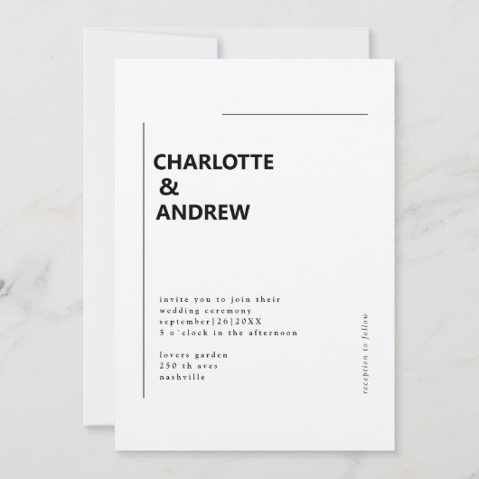 Invitation Minimal, moderne Einladung (Devant)