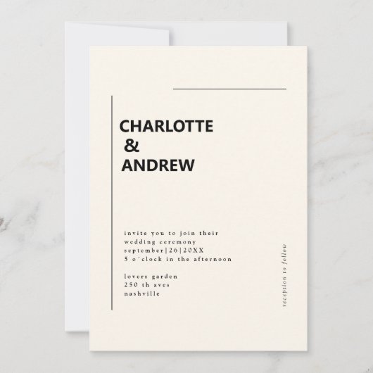 Invitation Minimal, moderne Einladung (Devant)