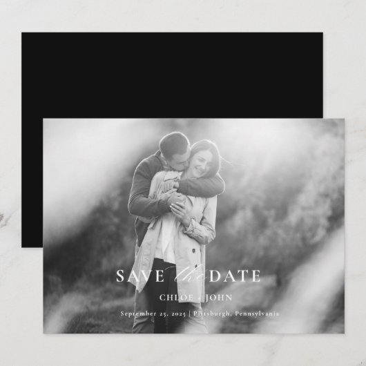 Invitation Minimal moderne Enregistrer la date (Devant / Derrière)