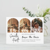 Invitation Minimal Moderne Enregistrer Le Collage Arc Date (Debout devant)