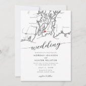 Invitation Minimal moderne Newport Rhode Island Map Mariage (Devant)