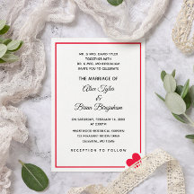 Minimal moderne Red Heart Valentine Mariage