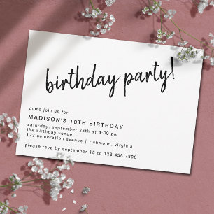Invitation Minimal moderne   Script Décontracté N'importe que