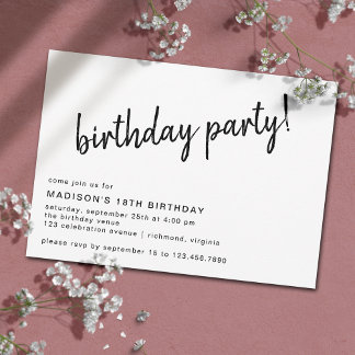 Invitation Minimal moderne | Script Décontracté N'importe que
