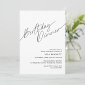 Invitation Minimal moderne | Script simple Dîner d'anniversai (Debout devant)